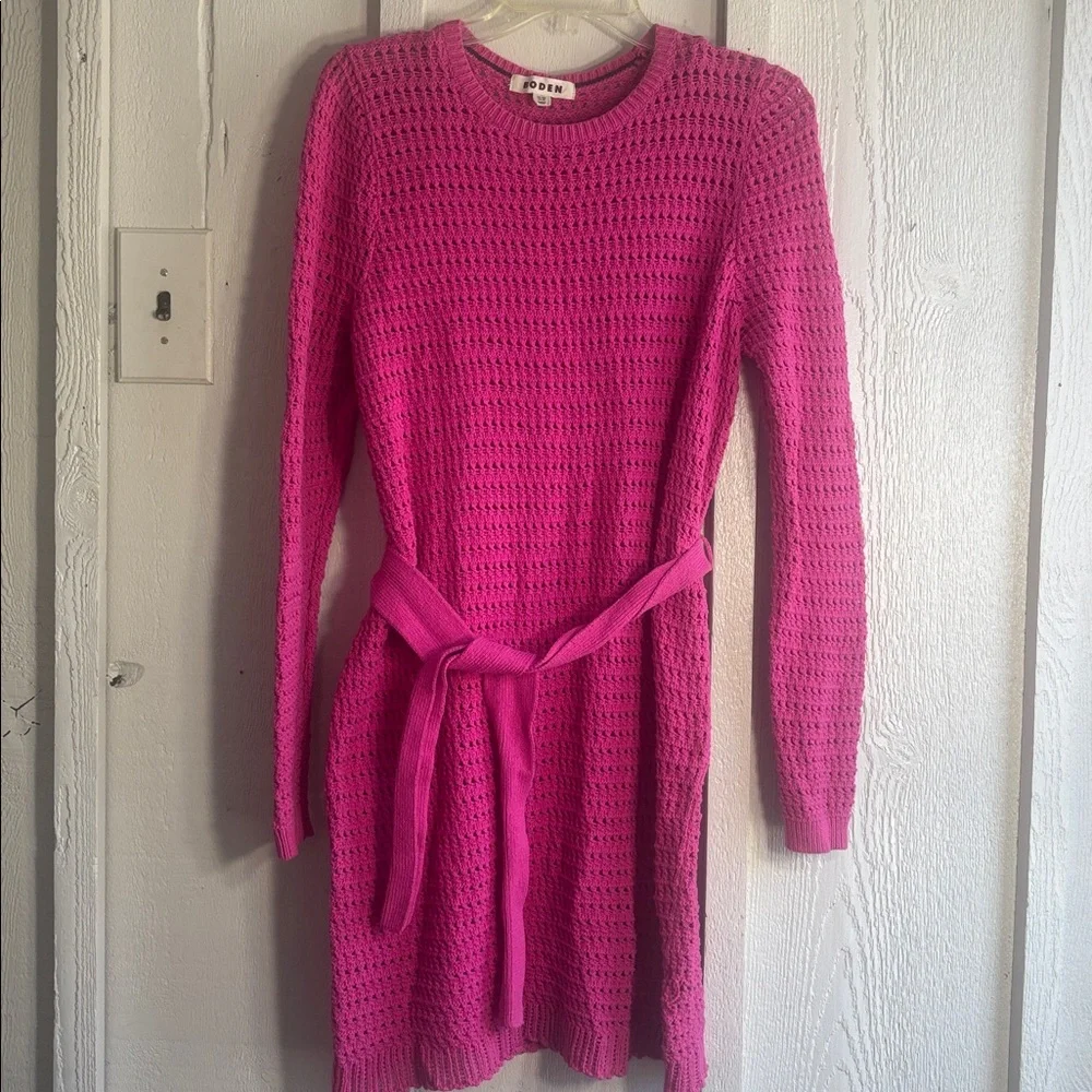 Boden + Anthropologie 
Crochet  knit Dress 
Rose Violet - Picture 4 of 4